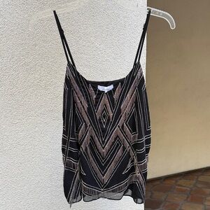 NEW Parker Black and Silver Tribal Chain Top